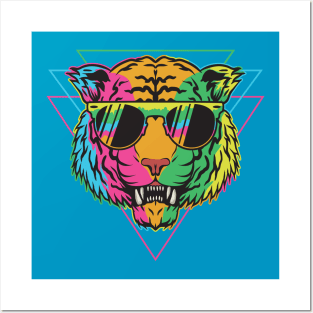80s Retro New Wave Tiger Posters and Art